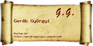 Geréb Györgyi névjegykártya